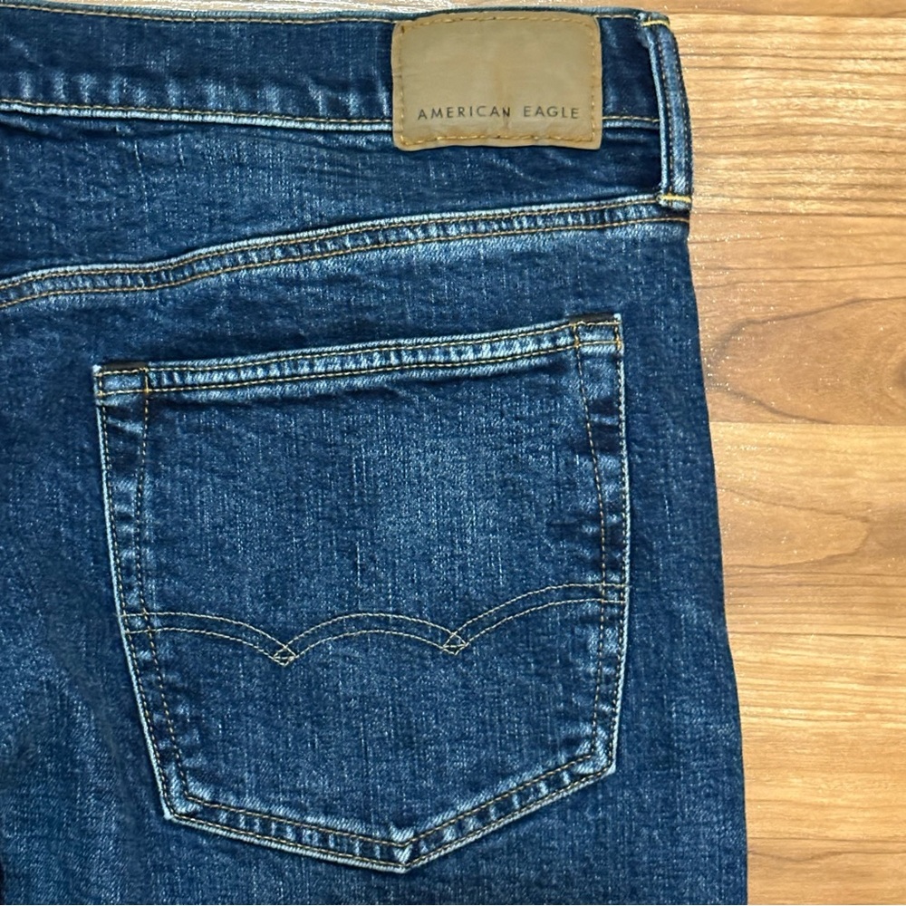 American Eagle Outfitters Flex Relaxed Straight Jeans 33x34 Dark Wash - Picture 11 of 11